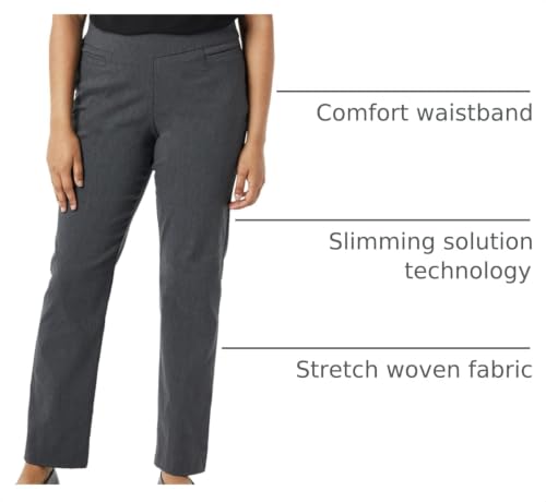 Briggs New York Women's Super Stretch Millennium Welt Pocket Pull on Career Pant, Heather Grey, 18 by Briggs New York - Used condition - US$25.92