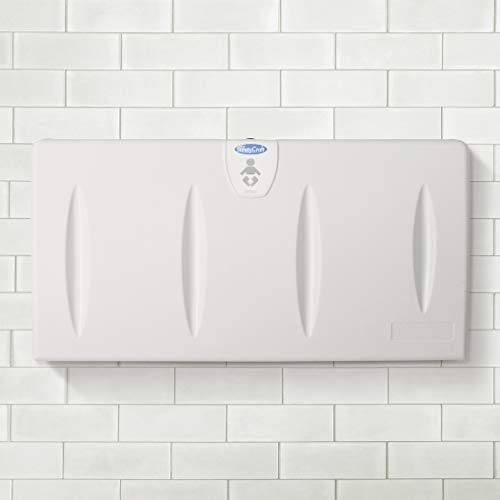 Safetycraft Wall-Mounted Baby Changing Station, Horizontal Changing Table With Safety Straps For Commercial Restrooms, Ada And Ansi Compliant, Light Gray #TOP6