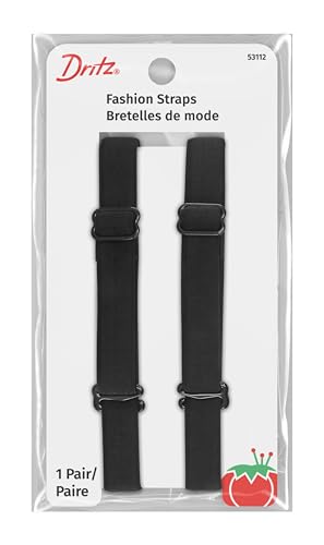 Dritz Detachable and Adjustable Fashion Straps, 1 Pair, Black