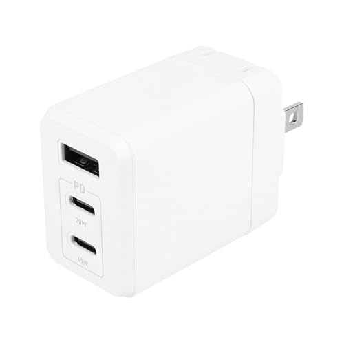 Amazon | オウルテック AC充電器 PD65W出力 3ポート Type-C×2 Type-A×1
