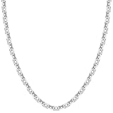 [新宿銀の蔵] シルバー925 4面カット あずきチェーン 幅約4.1mm 長さ40～60cm (50cm) チェーン ネックレス メンズ レディース 太め 太い シンプル チェーンのみ