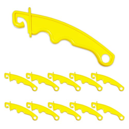 QMARK 10 Pack Electric Fence Plastic Gate Electric Fence Gate Handles Insulated Plastic Hook 8 Inch Portable Yellow Handles