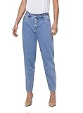 100% Baumwolle, ONLY Damen Onlcuba Life Hw Slouchy Dnm Dot743 Noos Jeans, Light Blue Denim, M EU