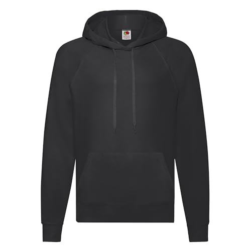 Fruit of the loom Herren Sweatshirt Lightweight Hooded Sweat,Schwarz (Black...
