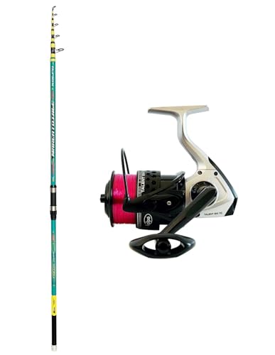 Kolpo kit surfcasting offerta canna 160 gr con mulinello e filo per la pesca in mare e lago fodo con piombo