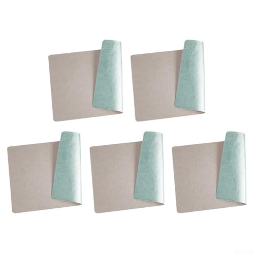 Besttoolifes Juego de 5 manteles individuales de vinilo de 44,5 x 30 cm, piel sintética, 100 % impermeable, a prueba de aceite, lavable, manteles individuales reversibles resistentes al calor para