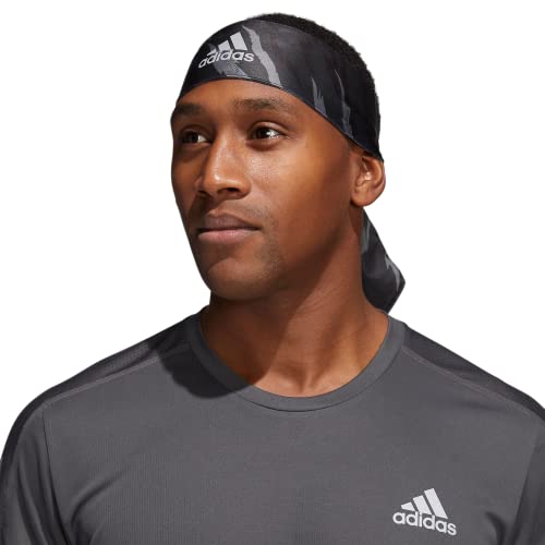 Image of adidas Alphaskin Tie Headband, Core Tiger AOP Black /Grey, One Size