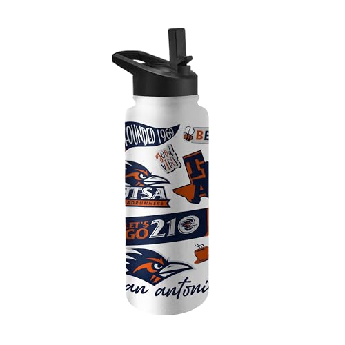 Image of Logo Brands NCAA Native 34 oz Quencher Water Bottle - | Local Icons Design | Double-Wall Insulated| Leak-Proof Lid & Built-In Straw
