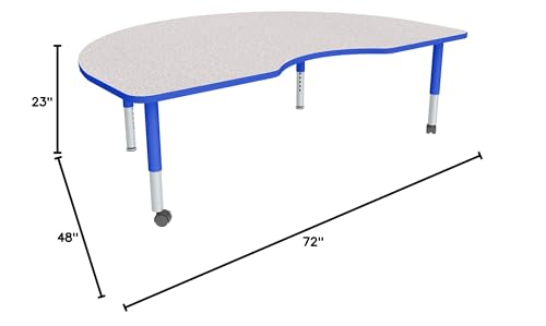 Image of Sprogs Kidney Adjustable-Height Mobile Preschool Activity Table (48 inch W x 72 inch L)