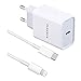 ZLONXUN Cargador rapido USB C 20W y Cable Compatible con iPhone 13 12 11 Pro Max/13 Mini/12 Mini/SE/XS/XR/X/8/8 Plus, iPad Air 3/4/5, Mini 5/6, iPad Pro,iPad 7/8/9