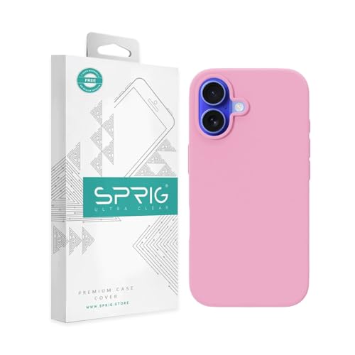 Image of SPRIG Compatible with iPhone 16 Premium SilkTone (Liquid Silicone) Back Cover Drop Tested Shock Proof Mobile Case for Men, Women, Boys and Girls with Camera Protection (Rose Pink)