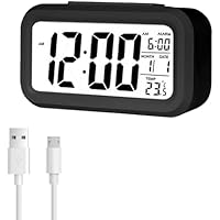 Jsdoin Reloj Despertador Digital, LED Pantalla Reloj Alarma
