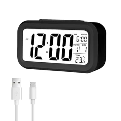 Jsdoin Reloj Despertador Digital, LED Pantalla Reloj Alarma Inteligente con Temperatura, Sensor de Brillo, 12/24 Horas, Función Snooze y Alarma para Dormitorio, Hogar, Oficina(Recargable,Negro) | Ya disponible en tu tienda friki favorita! En mundofriki.es! Jsdoin Reloj Despertador Digital, LED Pantalla Reloj Alarma Inteligente con Temperatura, Sensor de Brillo, 12/24 Horas, Función Snooze y Alarma para Dormitorio, Hogar, Oficina(Recargable,Negro) | Ya disponible en tu tienda friki favorita! En mundofriki.es!
