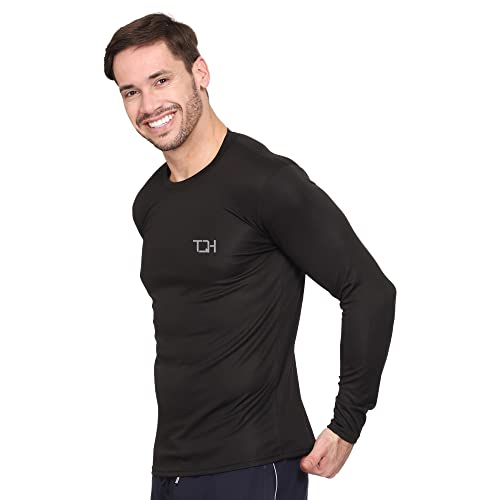 Image of TQH Full Sleeve T Shirt for Men | Pack of 2 T-Shirt for Man Full Sleeve | Gym Workout | Men's Tshirts | Slim Fit Polyester Round Neck Solid Sports T-Shirts for Running Training Casual Wear