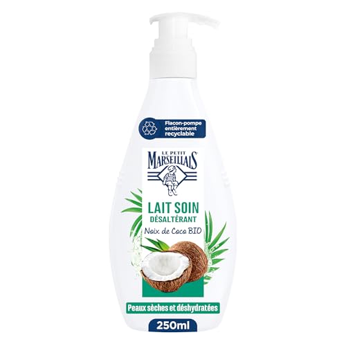 Le Petit Marseillais -Lait Soin Hydratant Réparation (Flacon-Pompe de 250 Ml) – Lait Corps pour Peaux Abîmées et Desséchées Hydratation 24H – Lait Corporel au Beurre de Karité,Aloes et Cire d'Abeille
