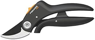 Fiskars Sekator nożycowy P56 do świeżych gałęzi, Długość: 18 cm, Powłoka nieprzywierająca, Czarno-pomarańczowy, Wysokiej jakości stal/ tworzywo, PowerLever, 1026918