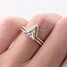 Ssjewel 1.60 Ct Triangle Cut Diamond Delicate Bridal Wedding Ring Set Unique Eye Catching Engagement Ring Set For Women 14K Gold Plated 925 Sterling Silver Handmade Stacking Band Anniversary Ring Set