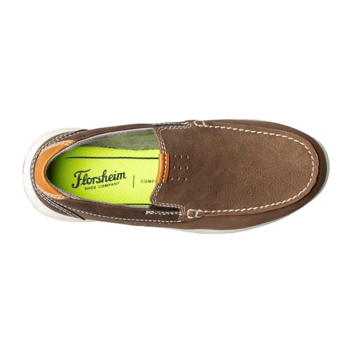 Florsheim Boy's Crossover Moc Toe Slip-On Jr. Shoes - Mushroom angle 8