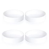 Phoenix Vine 4 Inch Plastic Plant Saucer Water Drip Tray, Heavy Sturdy Round Plant Drainage Tray for Indoors Outdoor, Set of 4, Matte White, 21-TY-4W-4