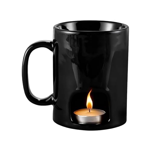 チョコレート フォンデュ カップ,セラミックポット | パーソナル フォンデュ コーヒーマグ ウォーマー | シーフード ディナー デザート ソース キャンディ チーズ 誕生日 デートナイト ピクニック パーティー 家族向け