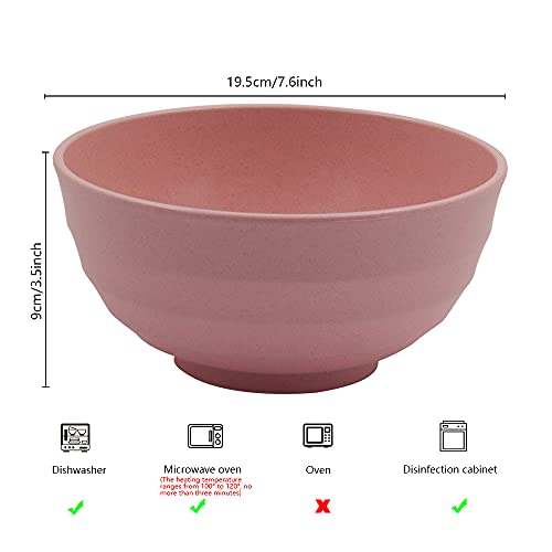 60 Oz Unbreakable Bowl Sets, 4 Pack Durable Large Bowls, Lightweight Dinnerware For Dinner Dessert, Fruit, Salad,Noodle, Cereal, Kitchen Soup Bowls (20Cm 4 Green) #TOP1