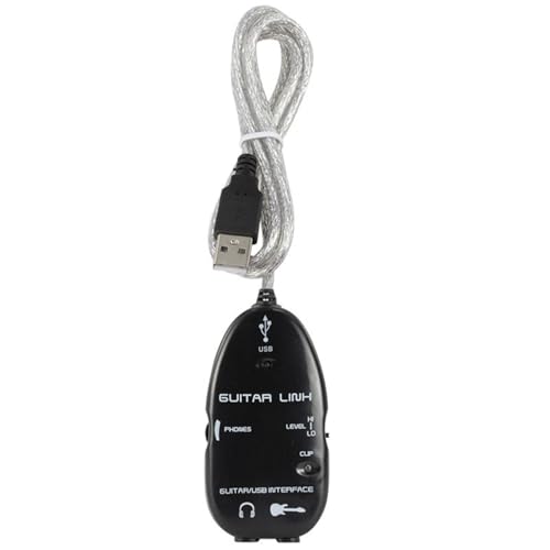 Adaptateur de Câble de Liaison D'interface Guitare vers USB, pour Guitare et PC, Adaptateur Audio avec Câble pour Enregistrement, Noir