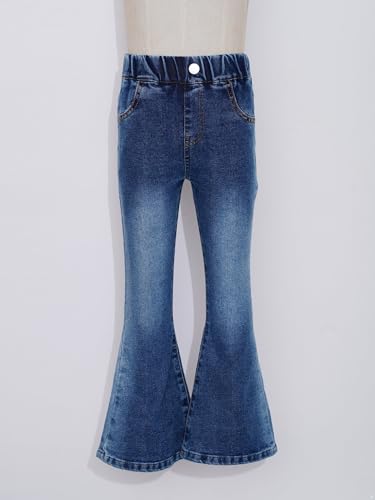 Hularka Kids Girls Summer Casual Flared Bell-Bottom Jeans Vintage Flared Leg Denim Pants Denim Trousers with Pockets3