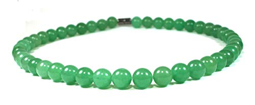 Mens Necklaces Healing Crystal Necklace 19/24/30 Inch Beaded Necklace Chains For Men 6/8/10/12/14/16Mm Protection Stone Amulets Handmade By Master Shaman In Usa (19, 14: 10Mm Green Jade Aventurine) #TOP1