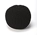 HomeRoots Fabric: Cotton, Fill: Thermocol Beans Cool Black Woven Pouf Ottoman