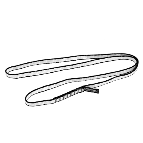 NewDoar Dyneema - Eslinga de escalada de 11 mm, 22 KN, 2,195.4 kg, cuerda de escalada en roca, sistema de anclajes, equipo de rapel, perfecto para trabajos en árboles, color negro, 12 pulgadas (30