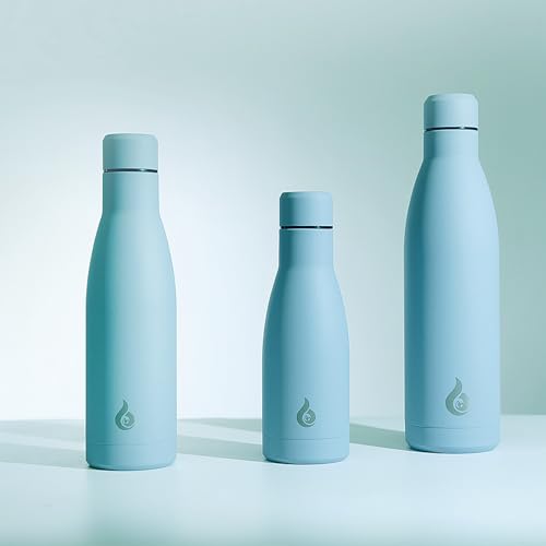 Image of BJPKPK Insulated Water Bottle 17oz Stainless Steel Water Bottles Dishwasher Safe Metal Thermal Keep Cold and Hot,Sky Blue