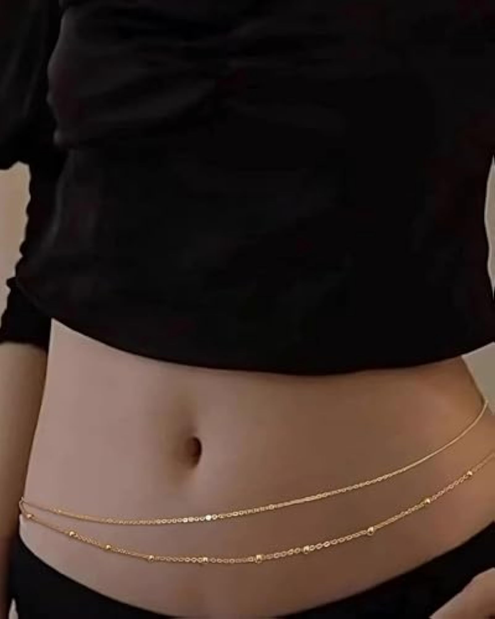 Premium Gold Layered Waist Chains for Women, Non-Tarnish Boho Body Chains