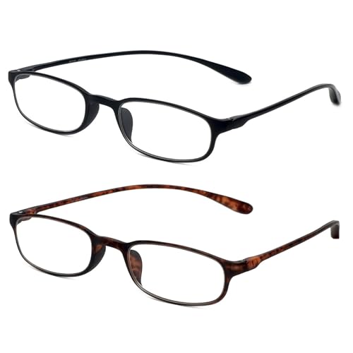 Calabria 718 Flexie Oval Reading Glasses Men/Women Bendable Single Power Readers Flexible Lightweight Durable TR-90 Frame