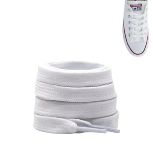 Cadarço Branco Compatível Com Todas Marcas Achatado 100% Poliéster 1.20cm Resistente