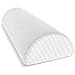 Half Moon Bolster Pillow - Knee Pillow for Back Pain Relief - Best Support for Sleeping on Side, Stomach or Back - 100% Memory Foam Semi Roll Leg Pillow with Washable Cover (XL, White)