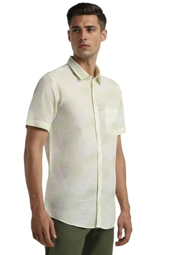 Image of Peter England Men Cotton Slim Fit Casual Summer Half Sleeve Shirt