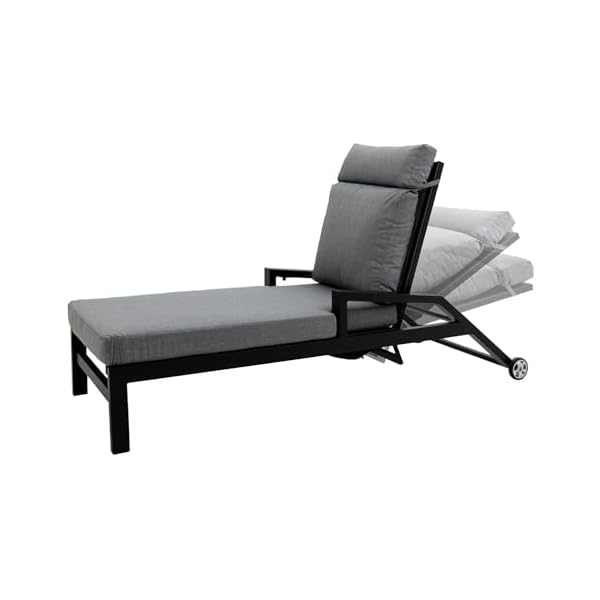 Gartenliege Perth Aluminium rollbar Anthrazit/Hellgrau