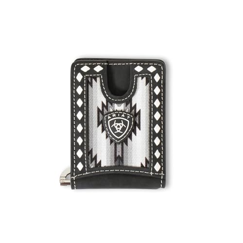 ARIAT Money Clip Diamond Lace Southwest Fabric Wallet, Black