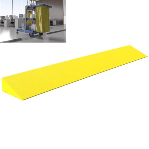 Rampa de umbral de plástico ajustable para sillas de ruedas y scooters, soporta 1300 libras, se adapta a puertas y bordillos