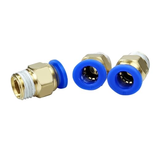 Conector PC8-02 de rosca macho BSPT uniones para tubo de aire neumático latón 6