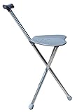 Folding Travel Cane with Seat Tripod Stool Hiking Walking Massage Or Golf Chair