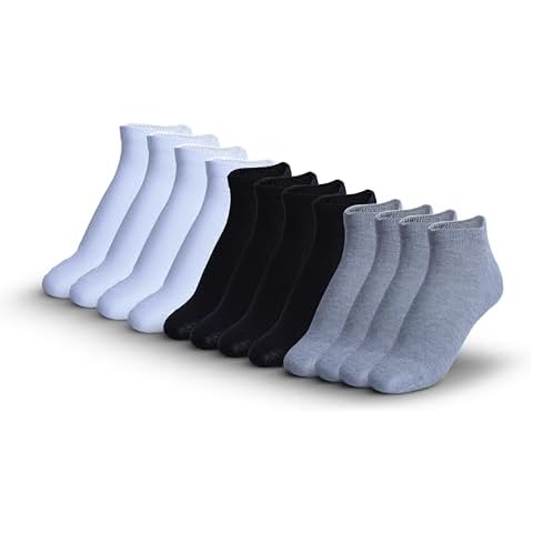1SOCK2SOCK 12 Pairs Cotton Ankle Socks for Women & Men Thin Low Cut Casual Socks Perfect for Sneakers Cover