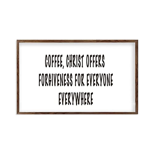 Panneau mural en bois Coffee Christ pour décoration de jardin 30x55 cm