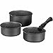Batterie de cuisine ARTHUR MARTIN AM777GM Set de 3 casseroles - Gris Mat 16-18-20 cm + 1 poignée amovible - Tous feux dont indu