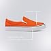 Low-Top Slip Ons Women's Fashion Sneakers Casual Canvas Sneakers for Women Comfortable Flats Breathable Padded Insole Slip on Sneakers Women Low Slip on Shoes (Orange, Numeric_7)