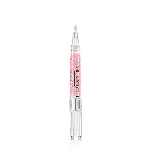 MODE Lip Polish Brush On Intense Shine Lip Gloss Pen FRESH Light Cotton Candy Pink, Non-Sticky Hydrating Color, Moisturizing Natural Skincare Fruit Oils, Vegan, Made in NY USA