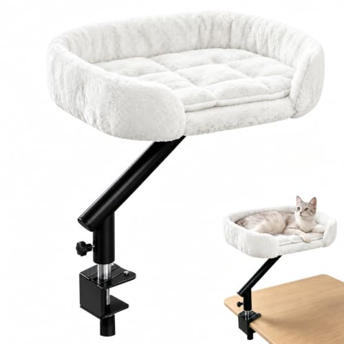 Cama para gatos para escritorio, cesta para gatos, 360°, soporte de cama