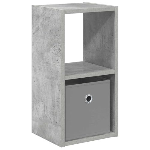 Table de chevet béton gris design moderne en bois avec rangements - 2