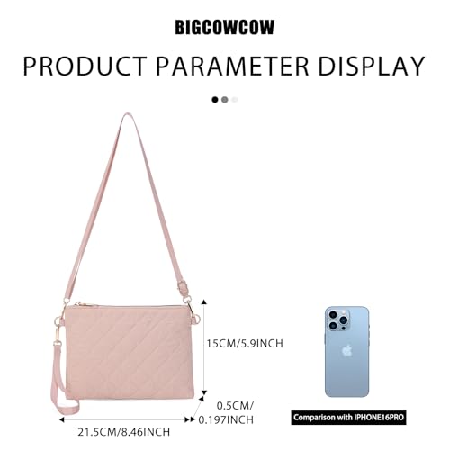 Small Purse Quilted Crossbody Bags for Women Trendy Shoulder Bags Vegan Leather Zipper Clutch Purse3