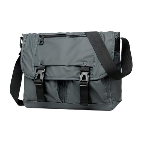 Pochette sac porté croisé homme gris avec bandoulière ajustable